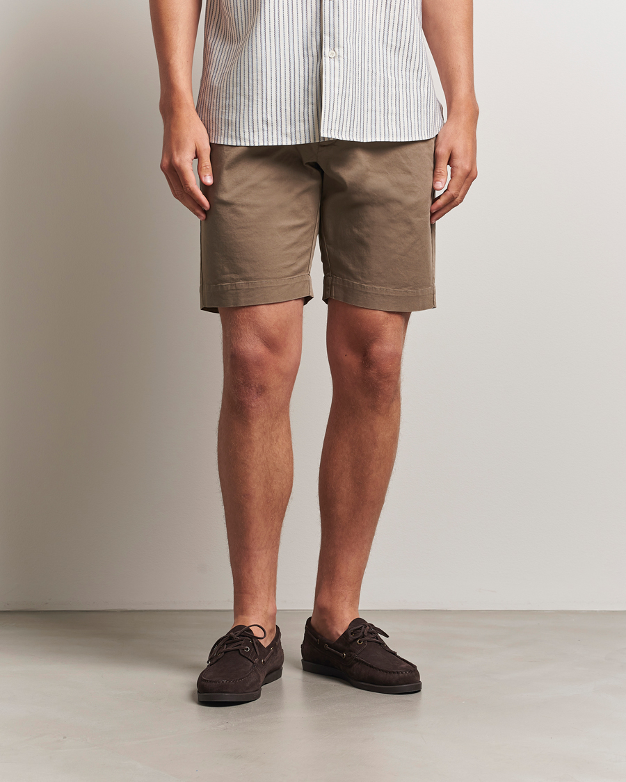Heren | Korte broek | Sunspel | Cotton Chino Shorts Dark Stone