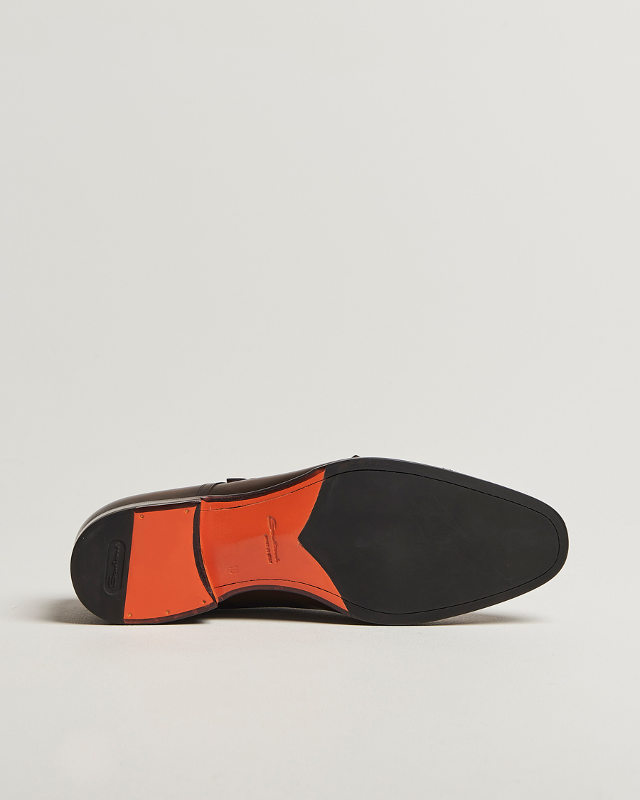Heren | Gespschoenen | Santoni | Adrian Double Monk Dark Brown Calf