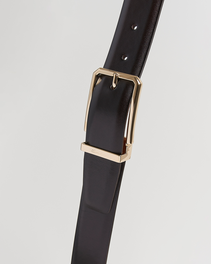Heren | Riemen | Santoni | Classic Leather Belt Dark Brown Calf
