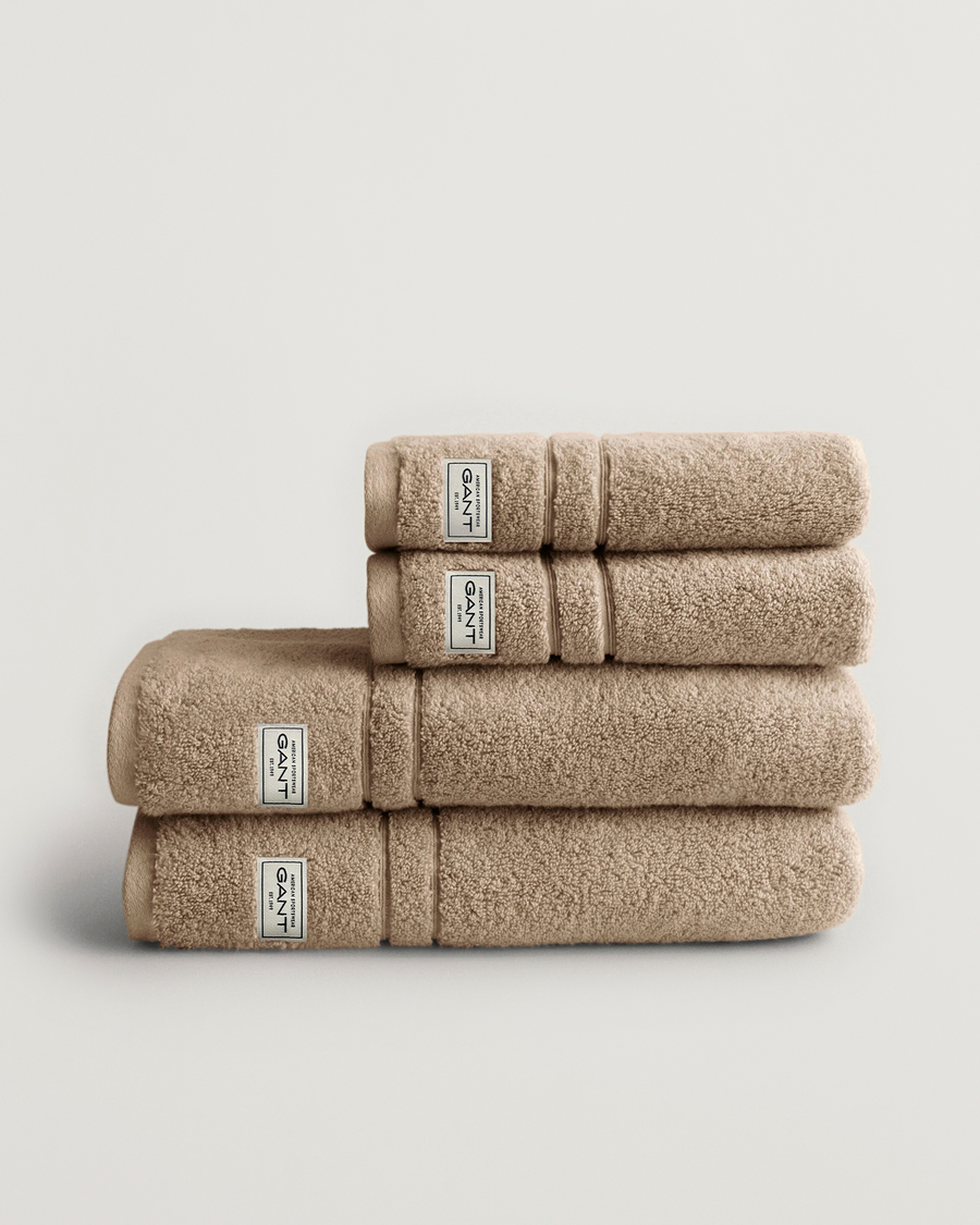 Heren | Stoffen | GANT | 4-Pack Premium Towel Silver Sand