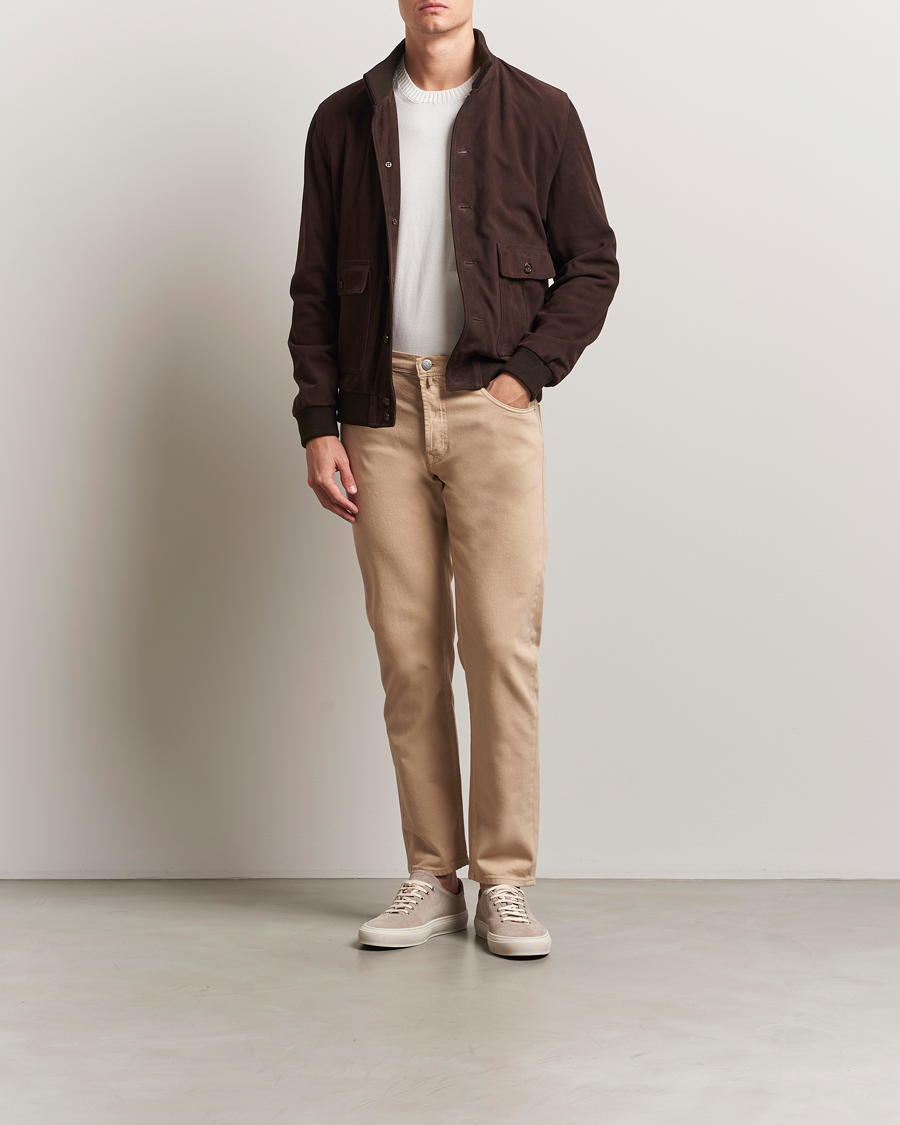Heren | Broeken | Incotex | 5-Pocket Cotton Stretch Pants Beige