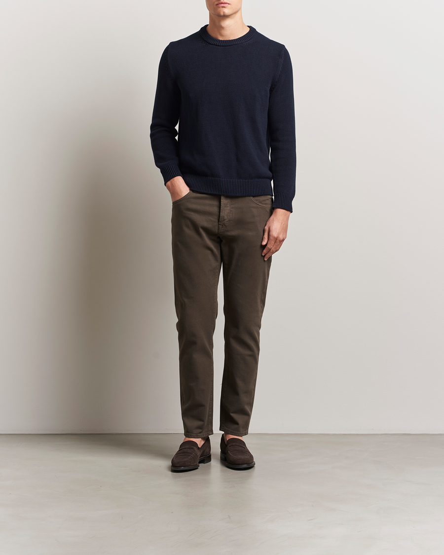 Heren | Broeken | Incotex | 5-Pocket Cotton Stretch Pants Dark Brown