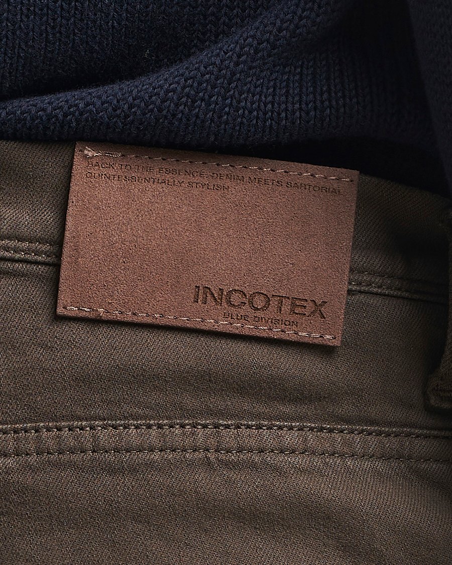 Heren | Broeken | Incotex | 5-Pocket Cotton Stretch Pants Dark Brown