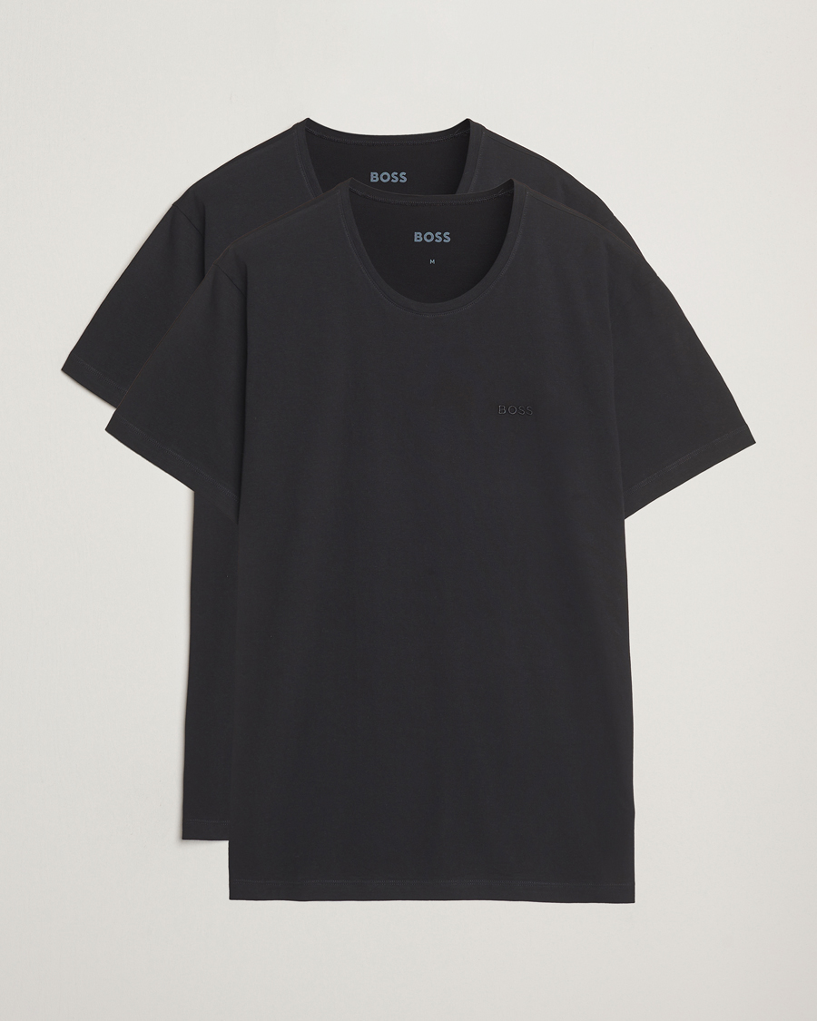 Heren | T-shirts | BOSS BLACK | 2-Pack Relaxed Fit Crew Neck T-Shirt Black