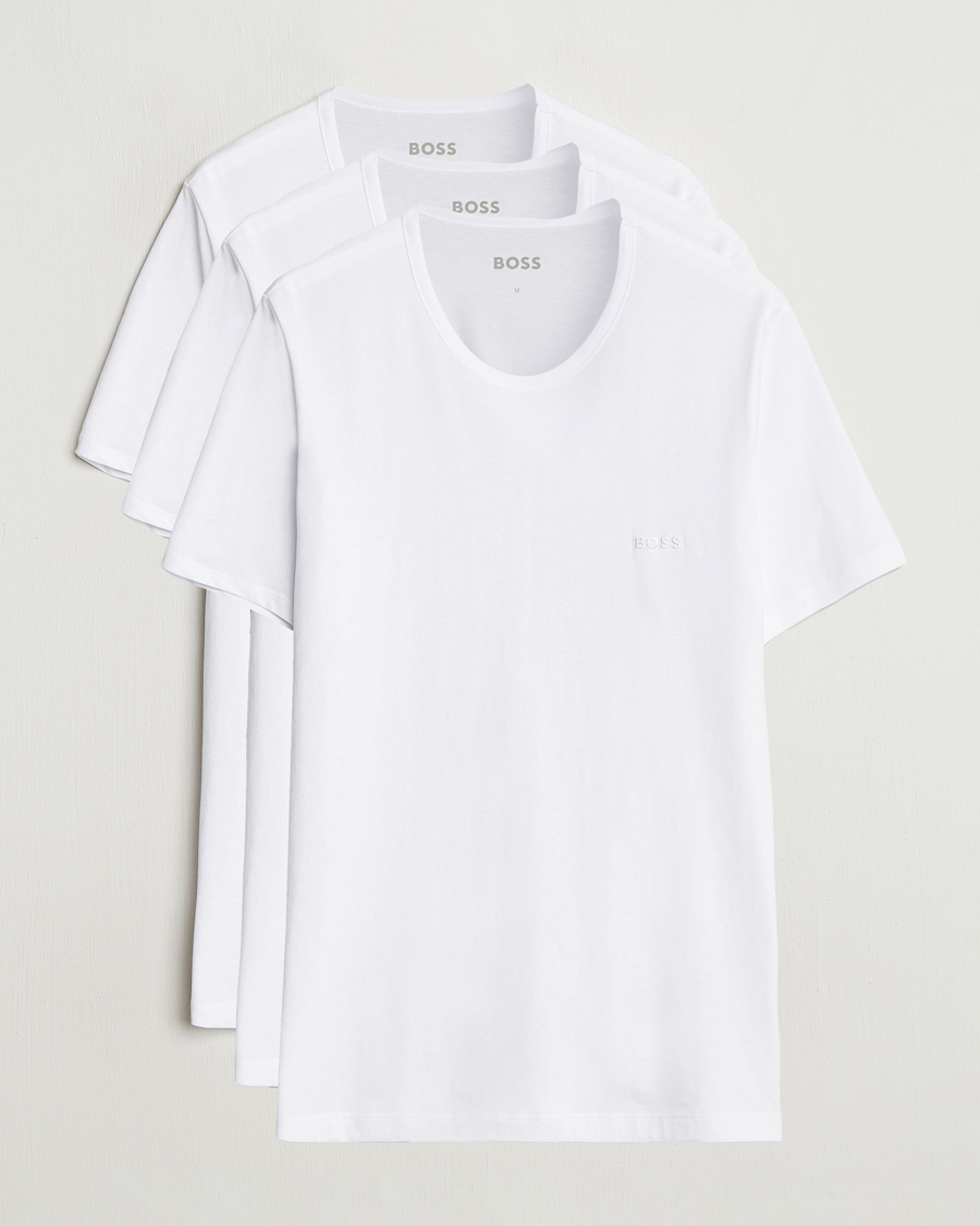 Heren | T-shirts | BOSS BLACK | 3-Pack Crew Neck T-Shirt White