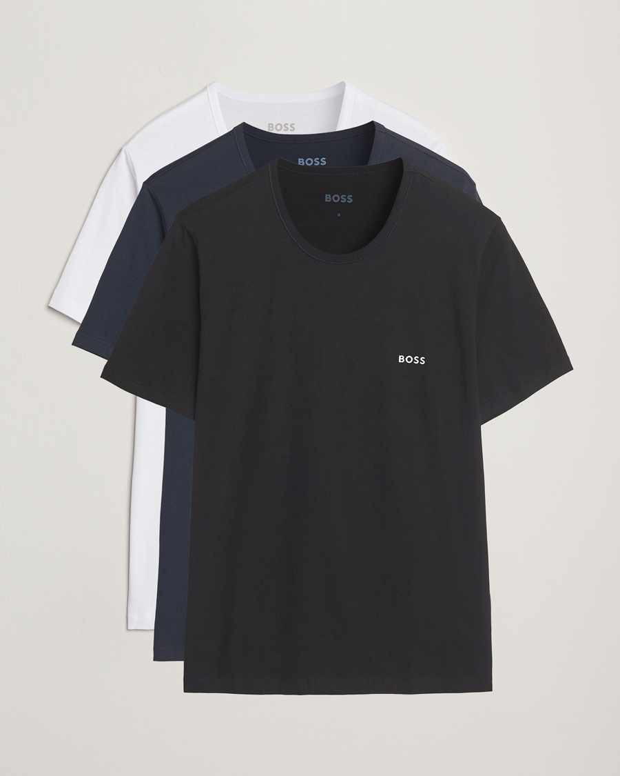 Heren | T-shirts | BOSS BLACK | 3-Pack Crew Neck T-Shirt White/Navy/Black