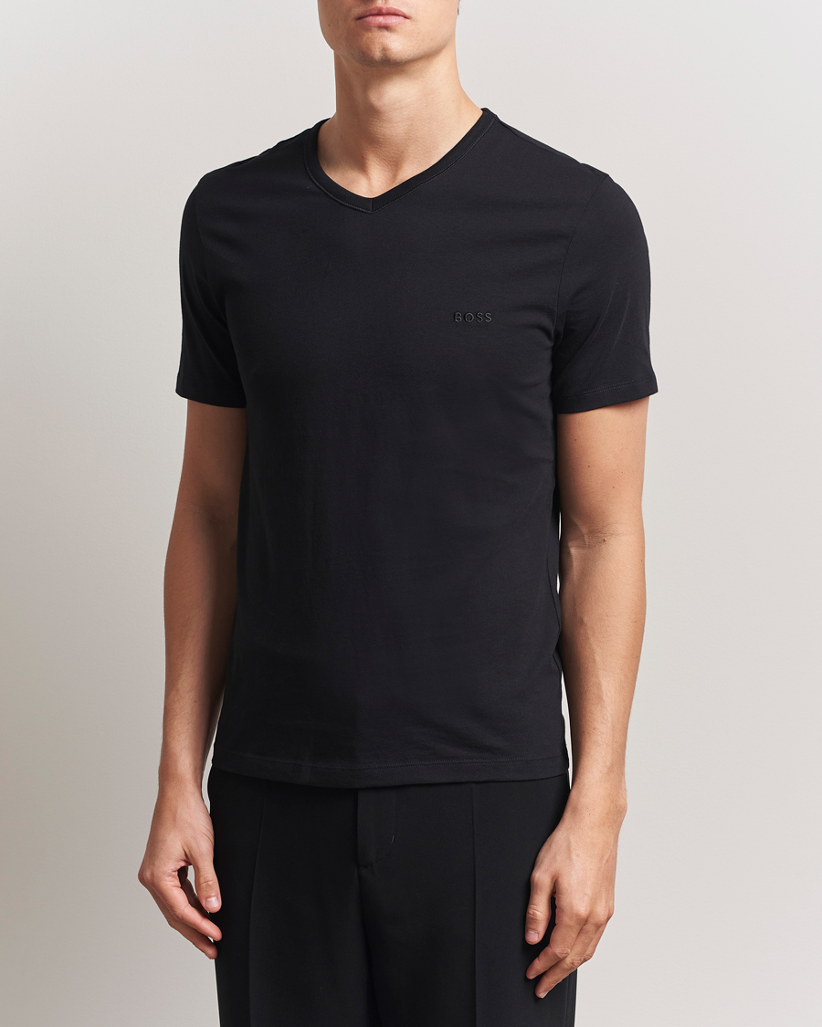 Heren | T-shirts | BOSS BLACK | 3-Pack V-Neck T-Shirt Black