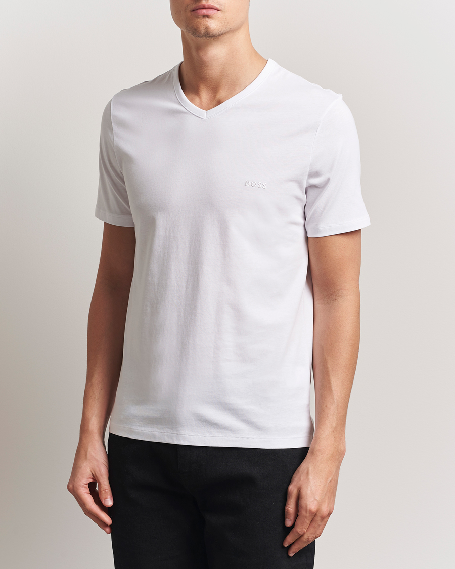 Heren | T-shirts | BOSS BLACK | 3-Pack V-Neck T-Shirt White