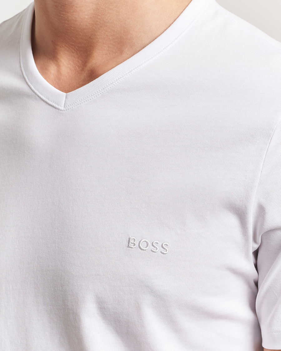 Heren | T-shirts | BOSS BLACK | 3-Pack V-Neck T-Shirt White