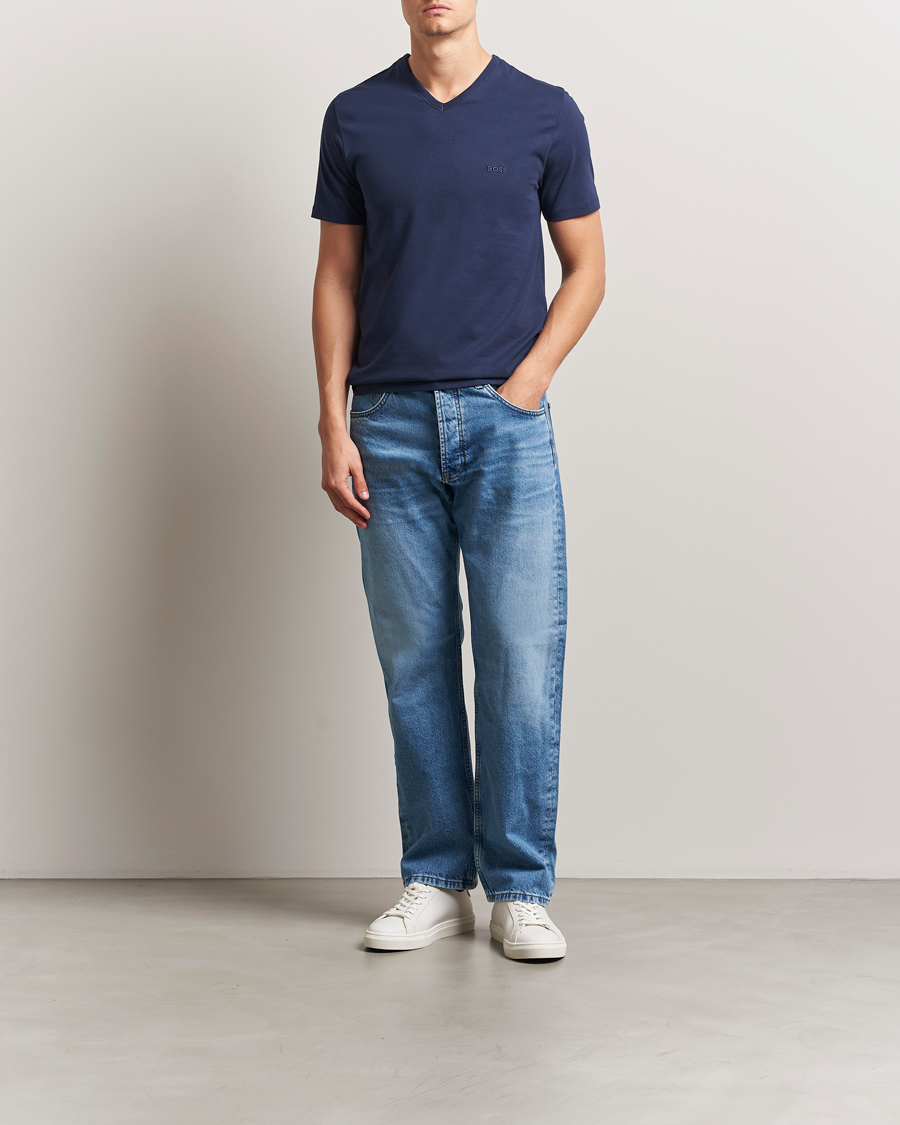 Heren | T-shirts | BOSS BLACK | 3-Pack V-Neck T-Shirt Black/Blue/Grey