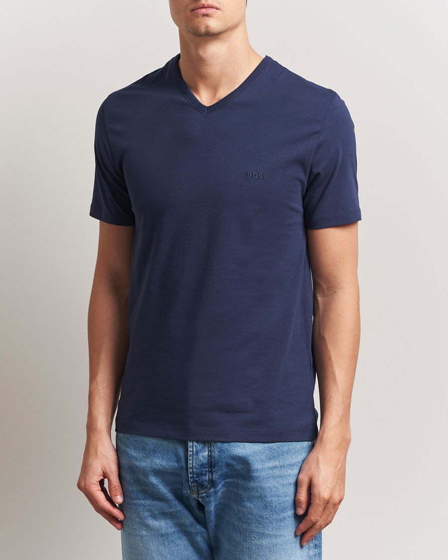 Heren | T-shirts | BOSS BLACK | 3-Pack V-Neck T-Shirt Black/Blue/Grey
