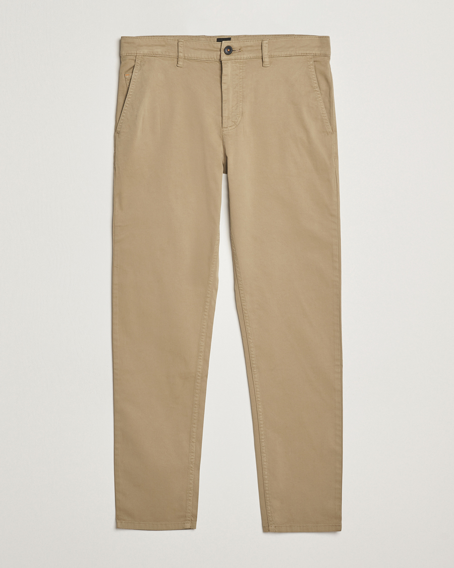 Heren | Broeken | BOSS ORANGE | Tapered Fit Cotton Chinos Beige