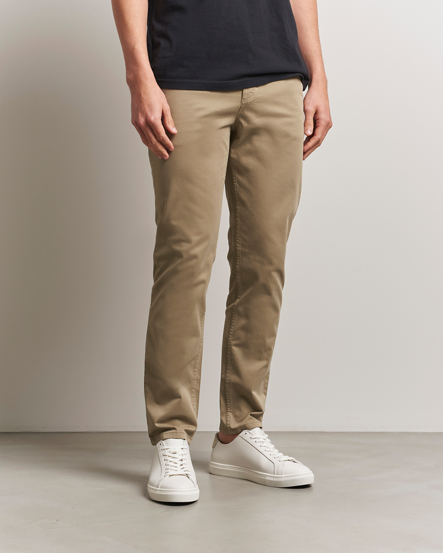 Heren | Broeken | BOSS ORANGE | Tapered Fit Cotton Chinos Beige