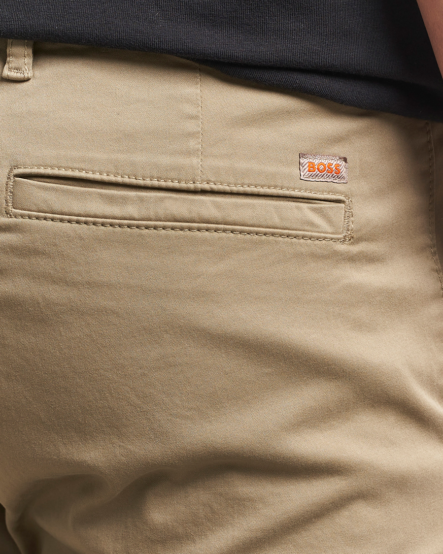 Heren | Broeken | BOSS ORANGE | Tapered Fit Cotton Chinos Beige