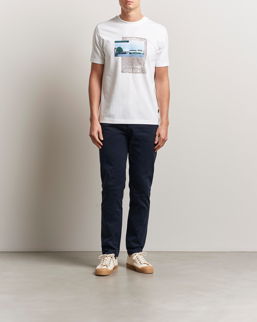 Heren | Broeken | BOSS ORANGE | Tapered Fit Cotton Chinos Dark Blue