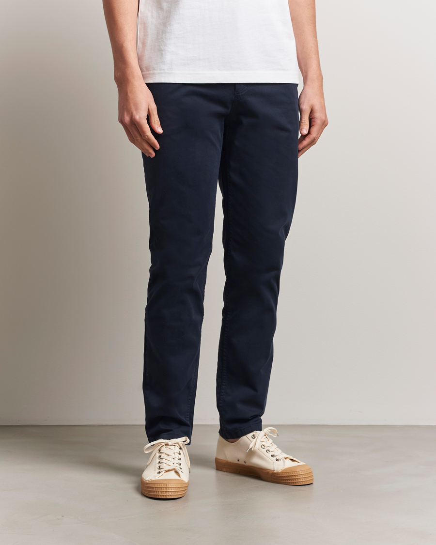 Heren | Broeken | BOSS ORANGE | Tapered Fit Cotton Chinos Dark Blue