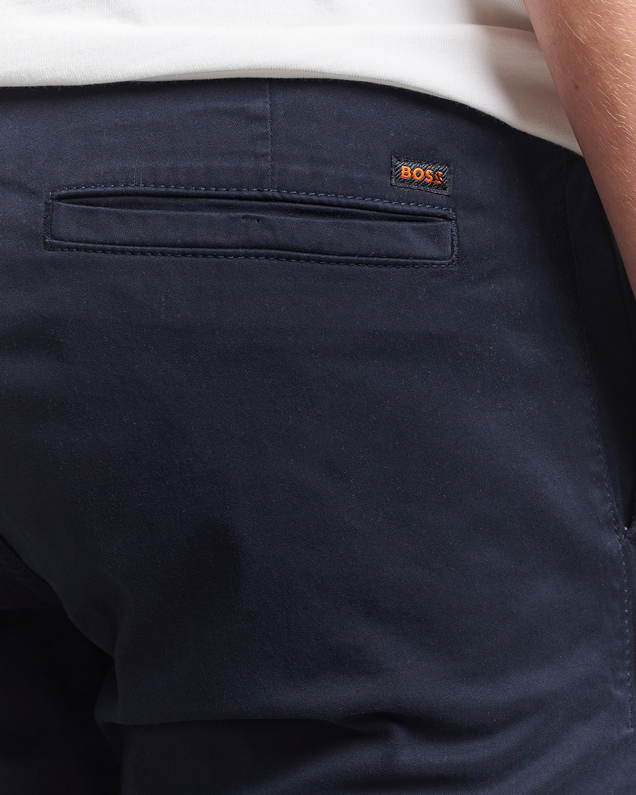 Heren | Broeken | BOSS ORANGE | Tapered Fit Cotton Chinos Dark Blue