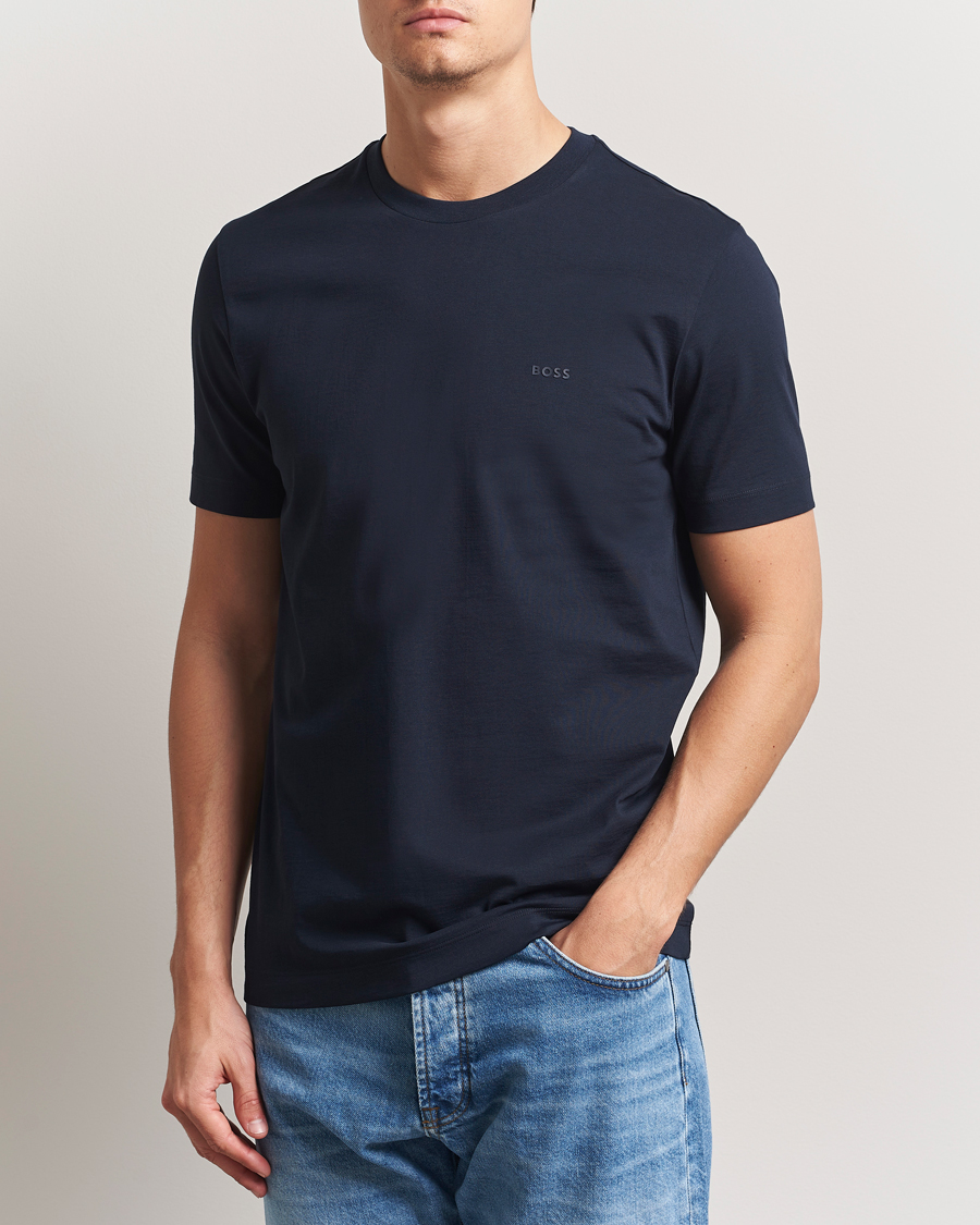Heren | T-shirts | BOSS BLACK | Thompson Crew Neck T-Shirt Dark Blue