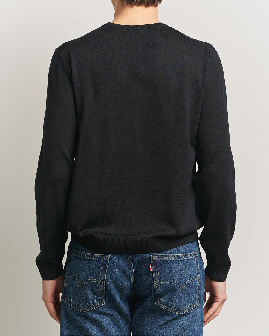 Heren | Truien | BOSS BLACK | Leno Wool Crew Neck Pullover Black