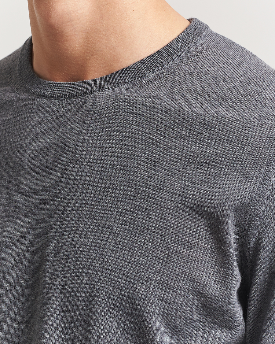 Heren | Truien | BOSS BLACK | Leno Wool Crew Neck Pullover Medium Grey