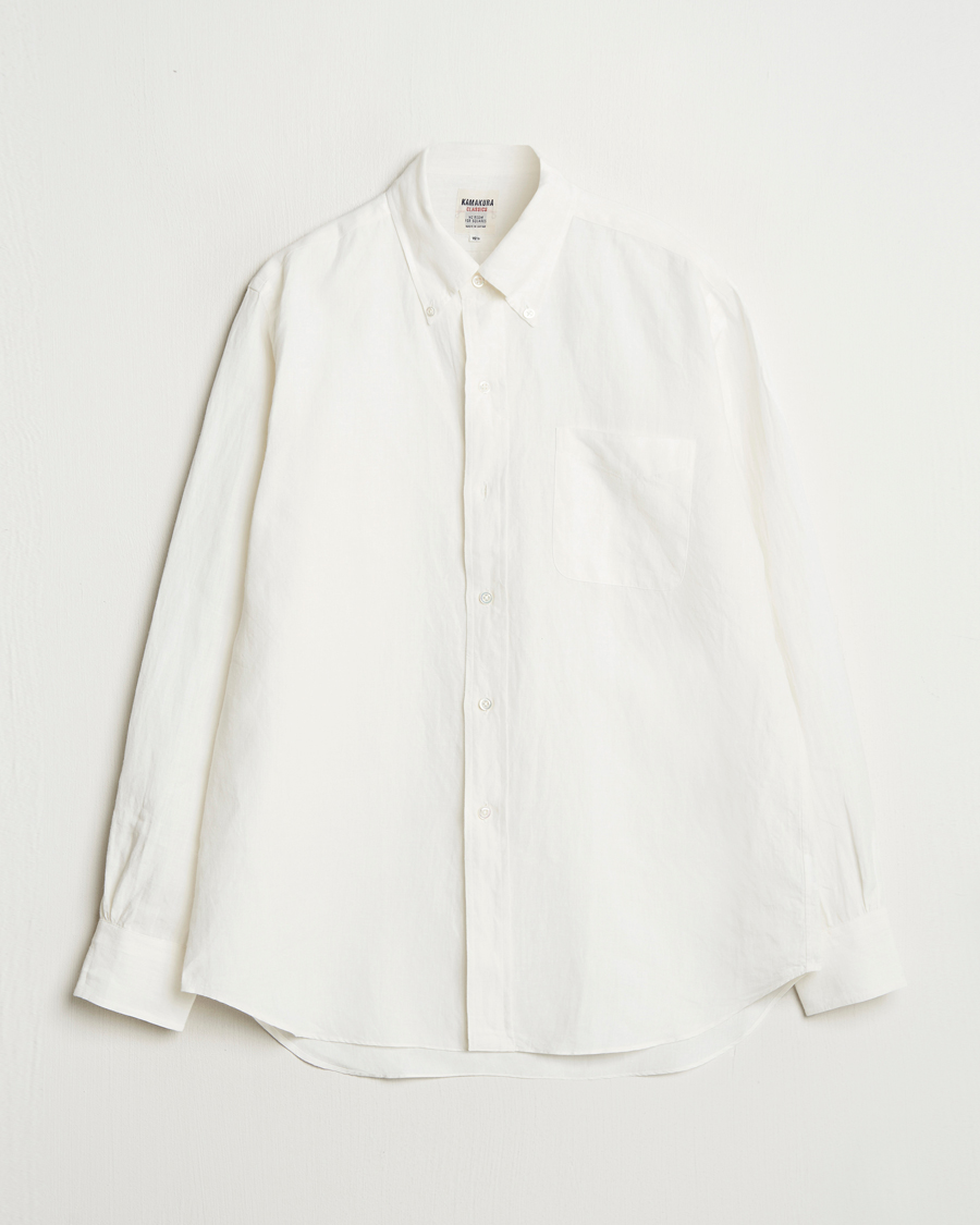 Heren | Overhemden | Kamakura Shirts | Linen Ametora Shirt White