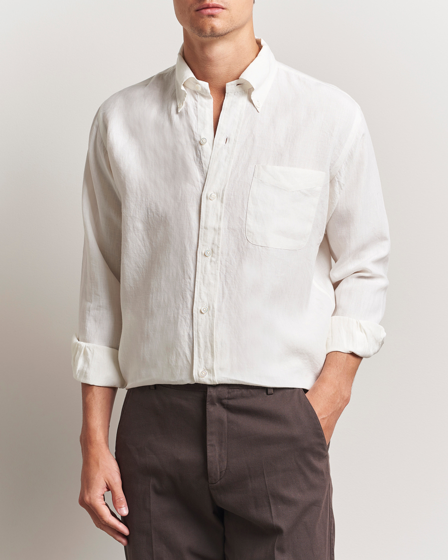 Heren | Overhemden | Kamakura Shirts | Linen Ametora Shirt White