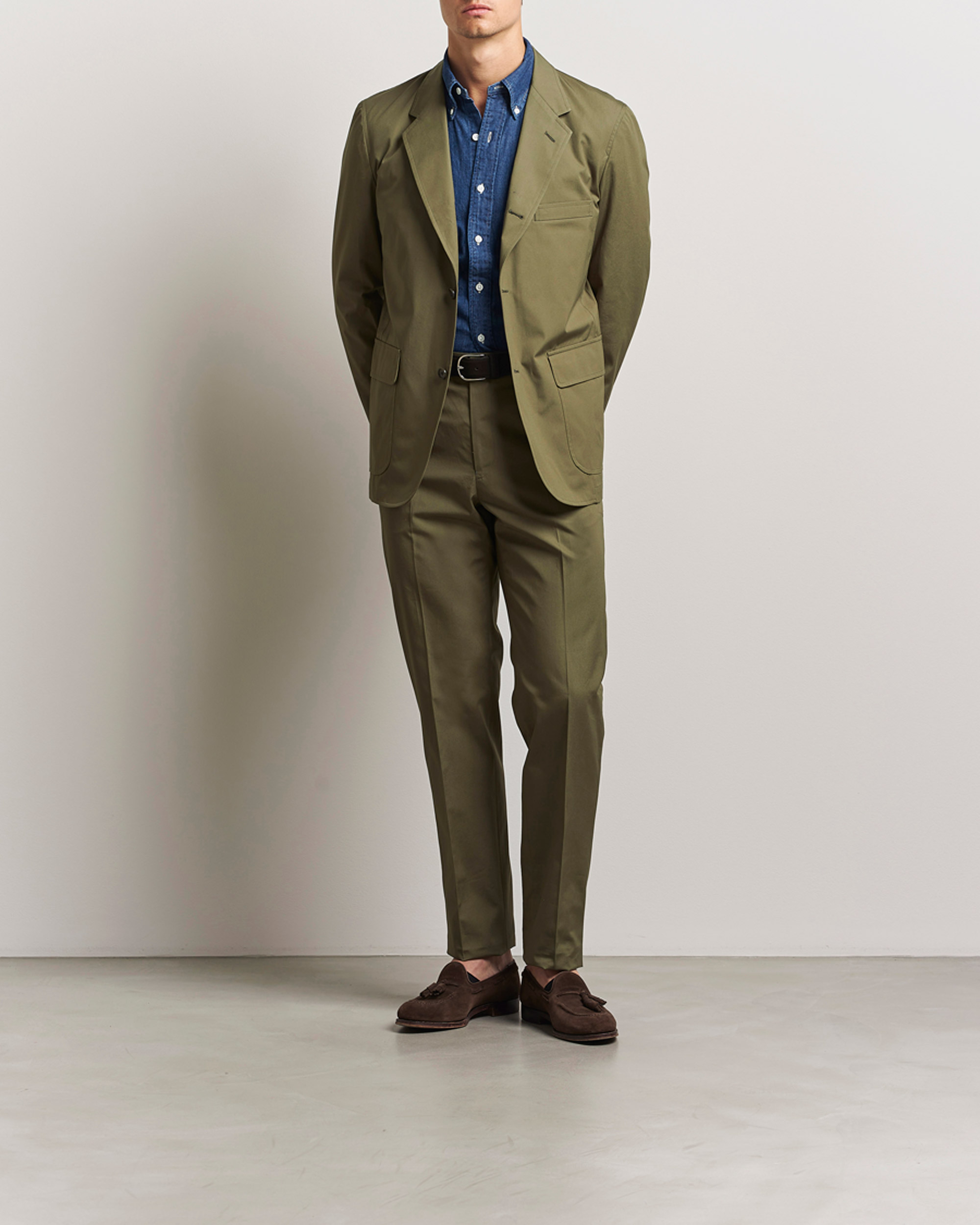 Heren | Blazers | Kamakura Shirts | Cotton Ivy Jacket Olive