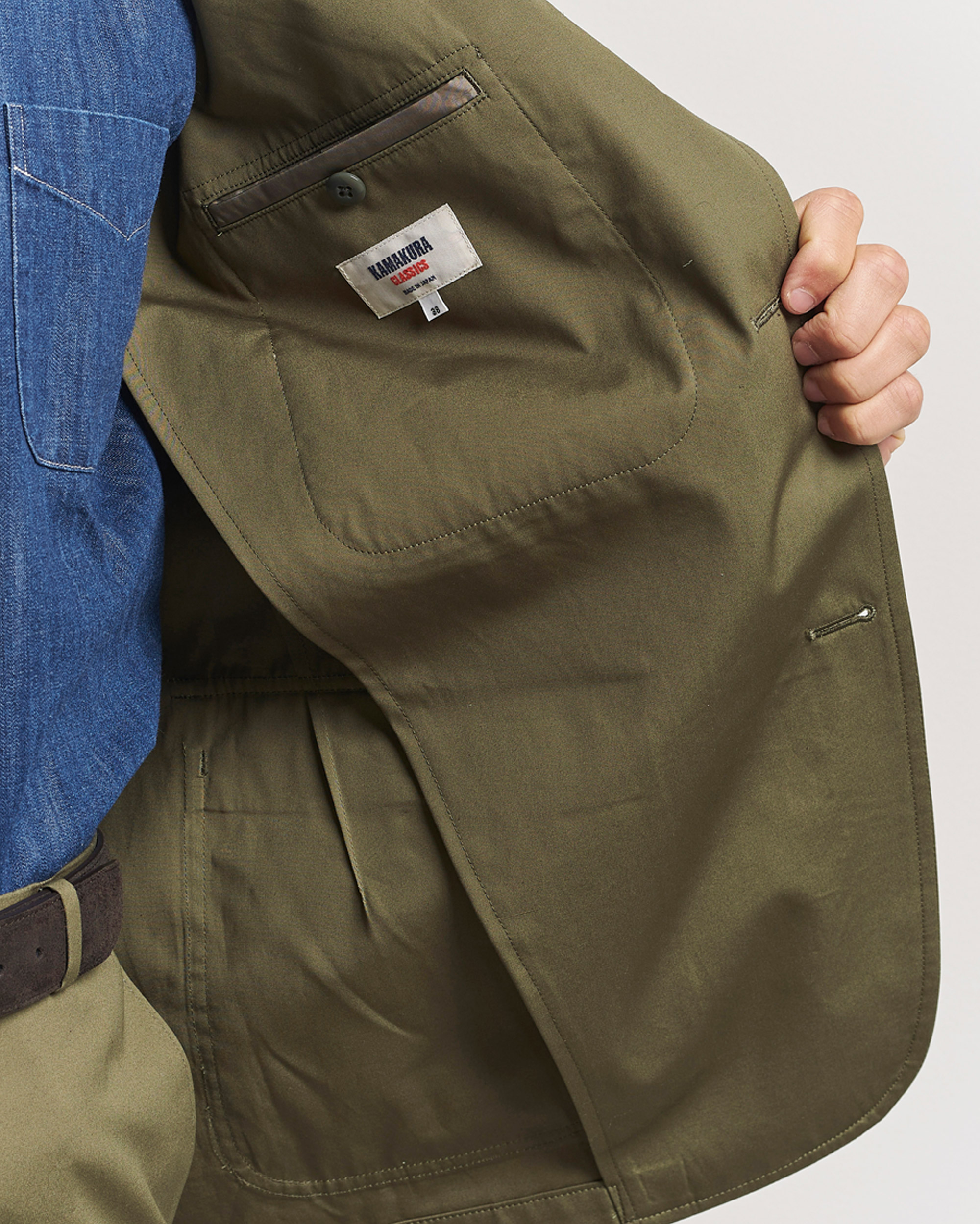 Heren | Blazers | Kamakura Shirts | Cotton Ivy Jacket Olive