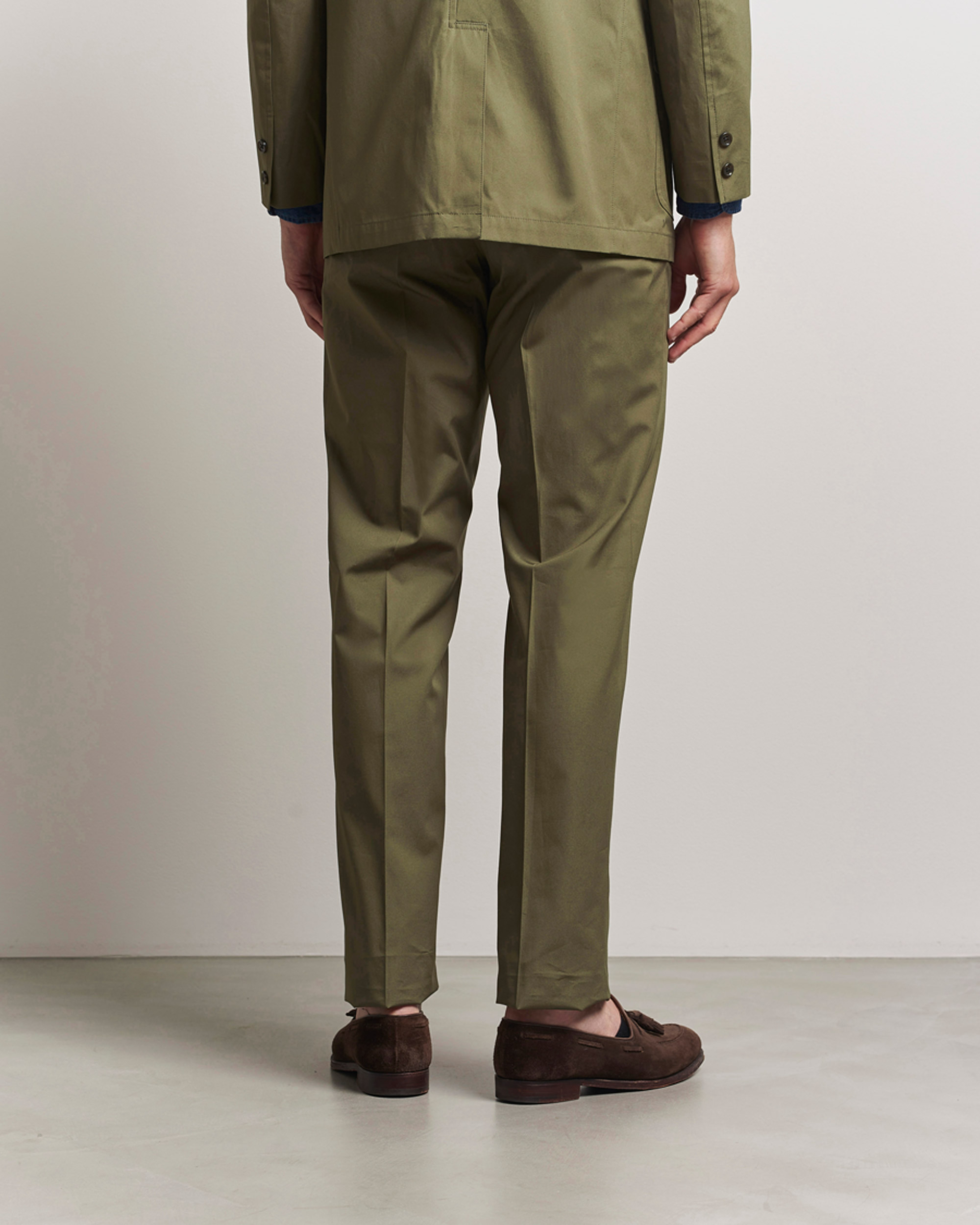 Heren | Broeken | Kamakura Shirts | Cotton Ivy Trousers Olive