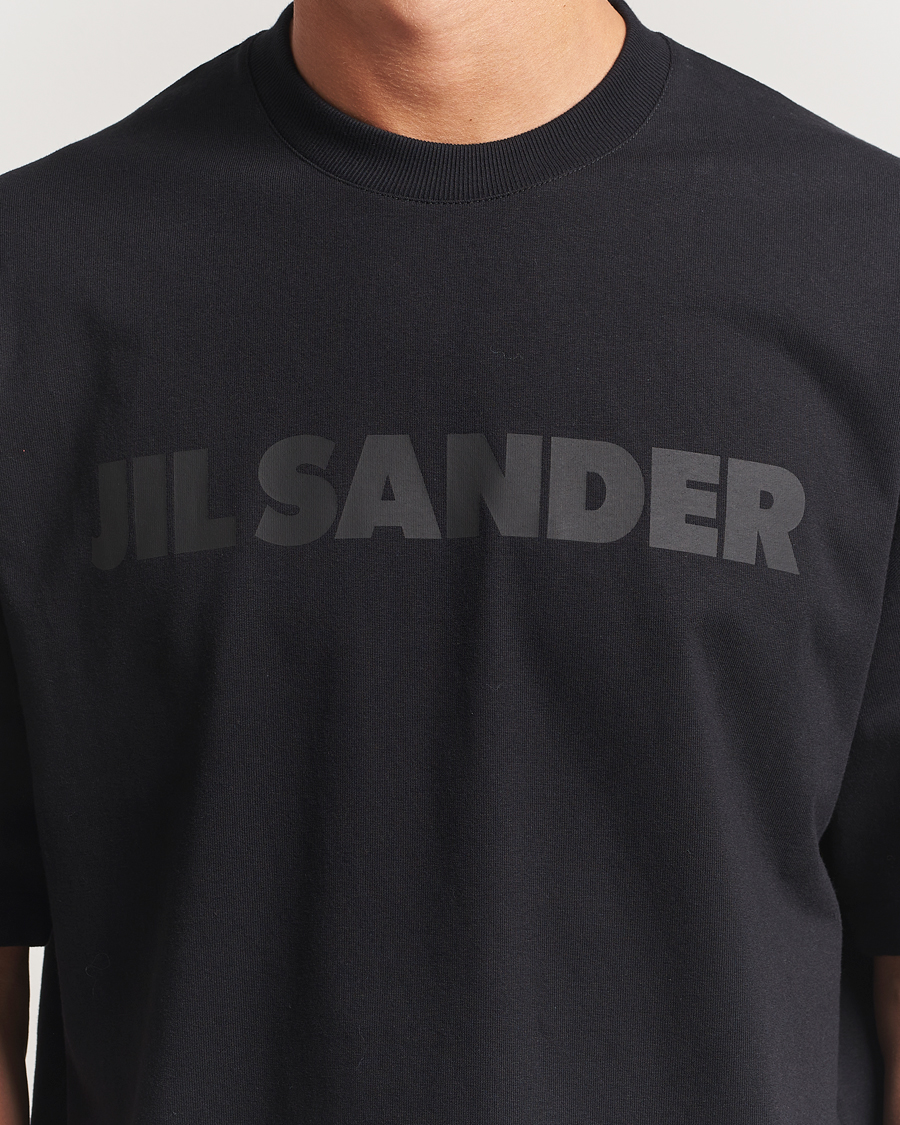 Heren | T-shirts | Jil Sander | Round Collar Tonal Logo T-Shirt Black