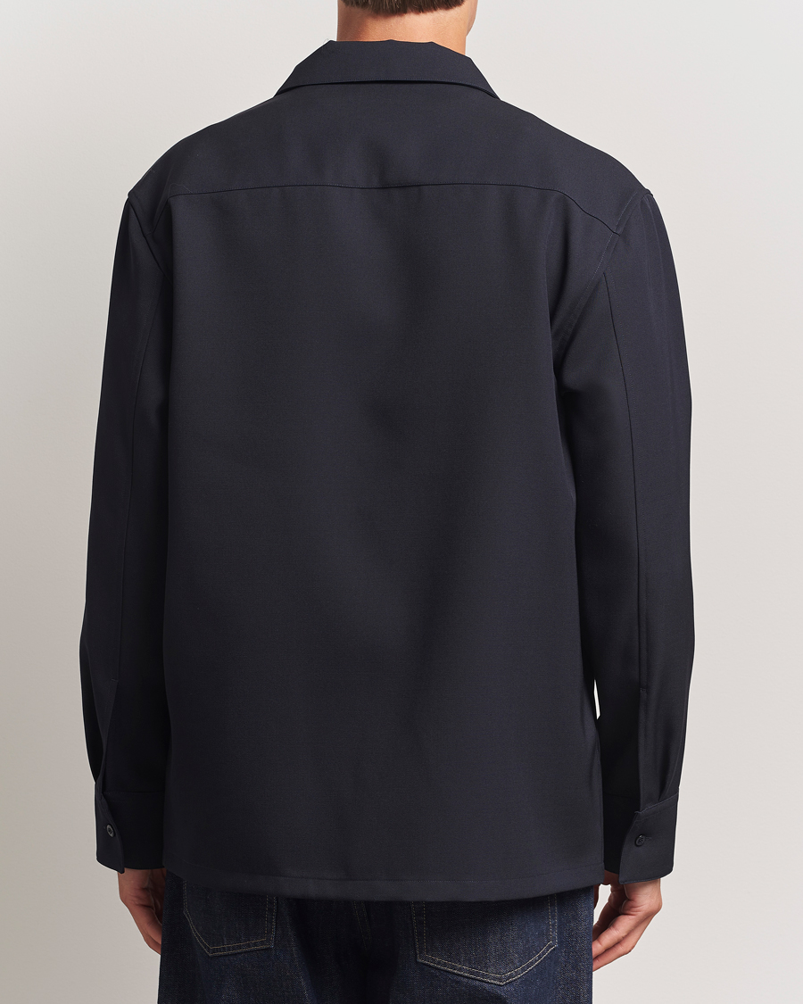 Heren | Overhemden | Jil Sander | Wool Zip Overshirt Navy
