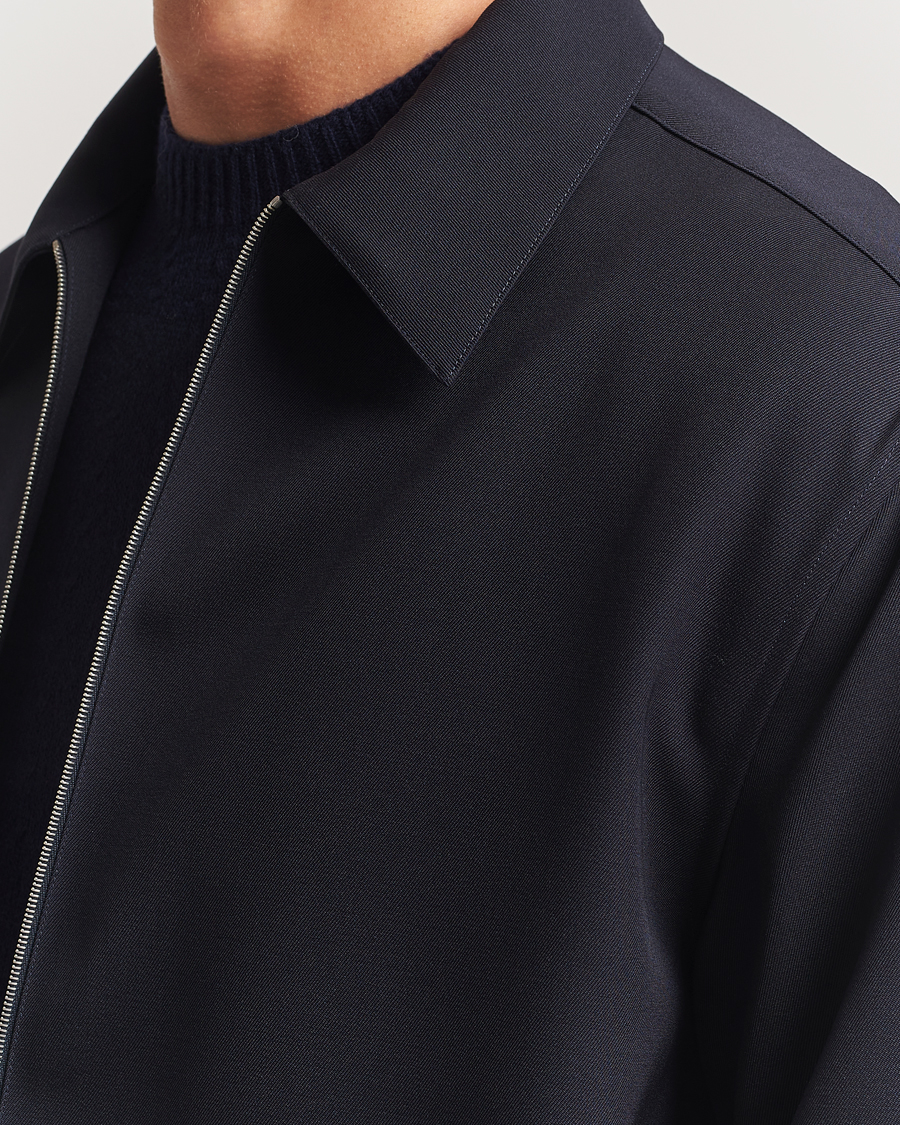 Heren | Overhemden | Jil Sander | Wool Zip Overshirt Navy