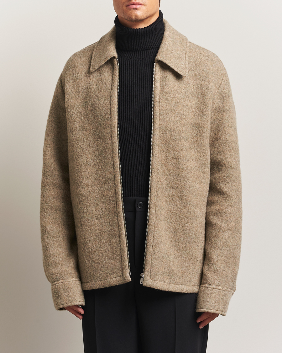 Heren | Jassen | Jil Sander | Felted Wool Shirt Jacket Beige