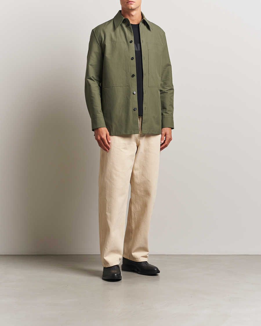 Heren | Overhemden | Jil Sander | Compact Cotton Overshirt Olive