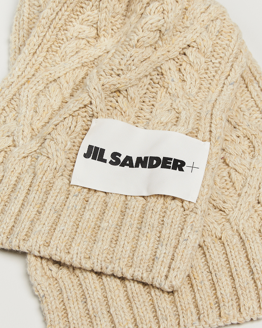 Heren | Jil Sander Wool Donegal Cable Scarf Natural | Jil Sander | Wool Donegal Cable Scarf Natural