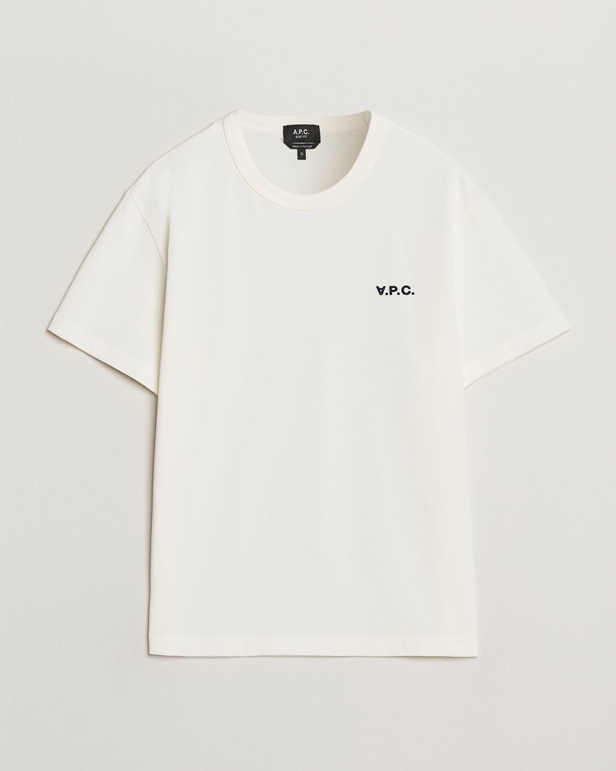 Heren | T-shirts | A.P.C. | Boxy Fit Petit VPC T-Shirt White/Dark Navy