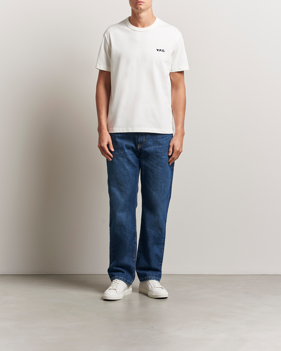 Heren | T-shirts | A.P.C. | Boxy Fit Petit VPC T-Shirt White/Dark Navy