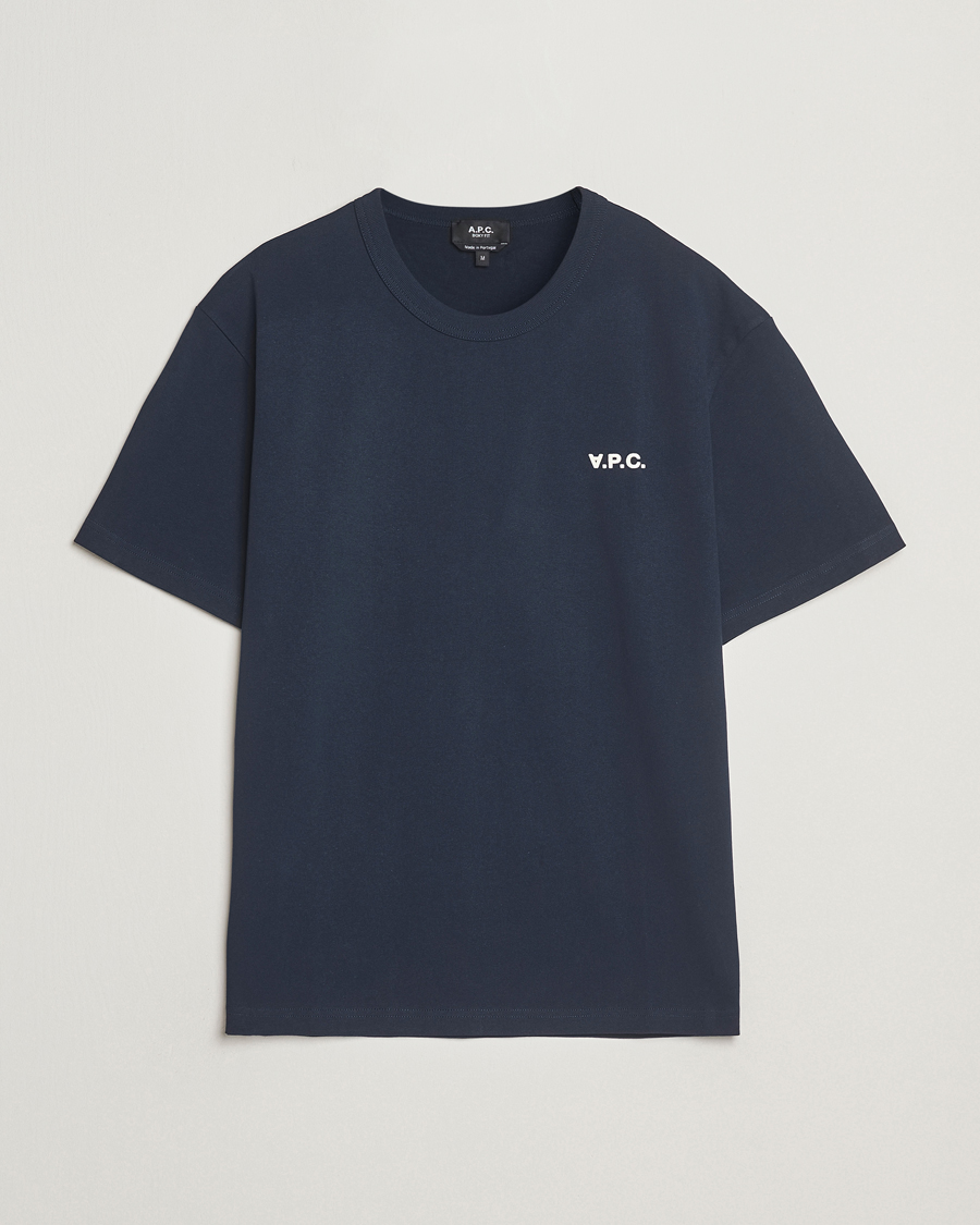 Heren | T-shirts | A.P.C. | Boxy Fit Petit VPC T-Shirt Dark Navy/Ecru