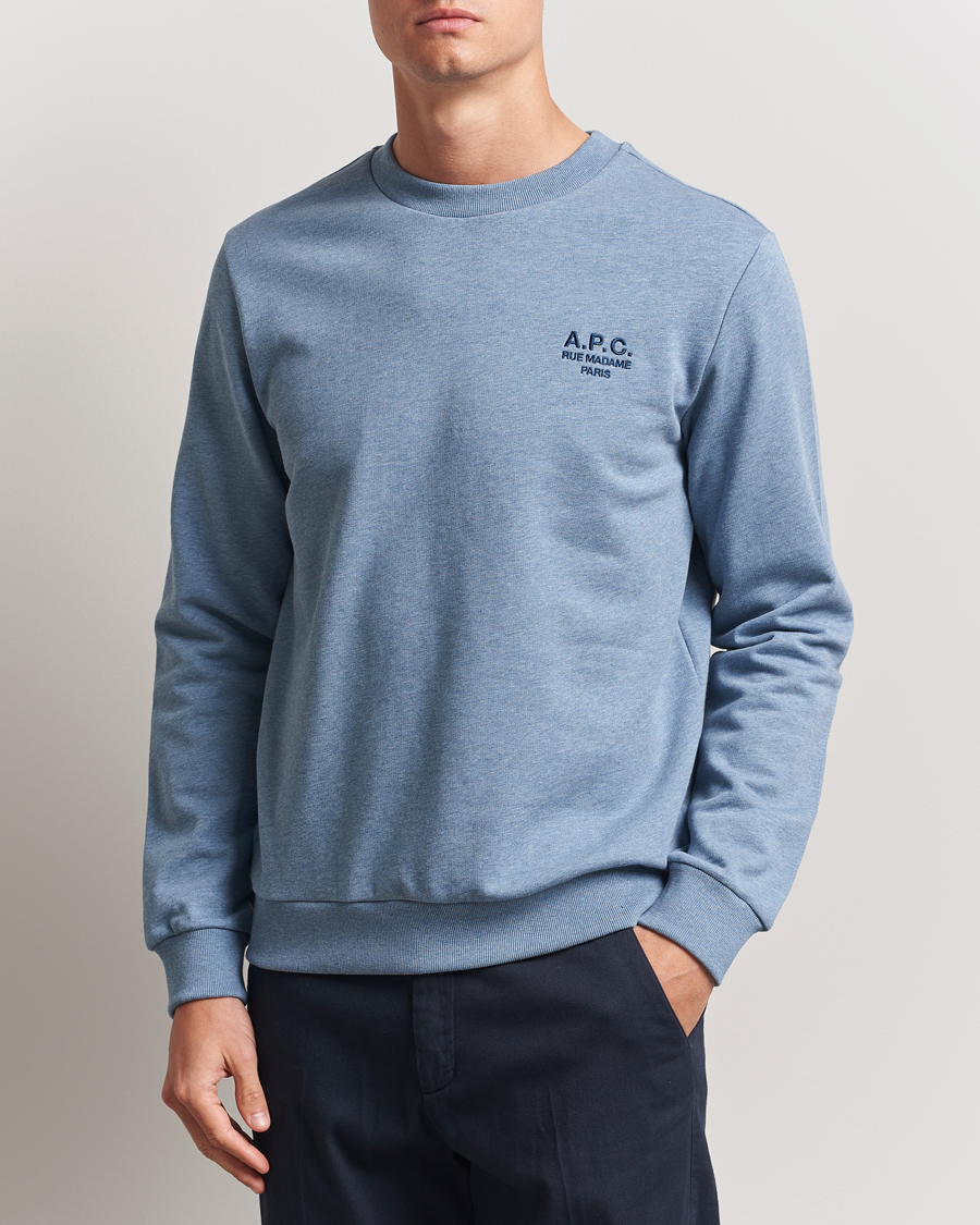 Heren | Truien | A.P.C. | Rue Madame Sweatshirt Blue Melange/Navy