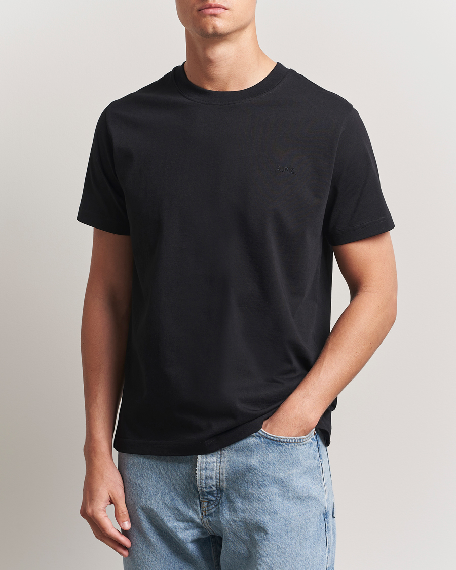 Heren | T-shirts | A.P.C. | Embroidered APC T-Shirt Black