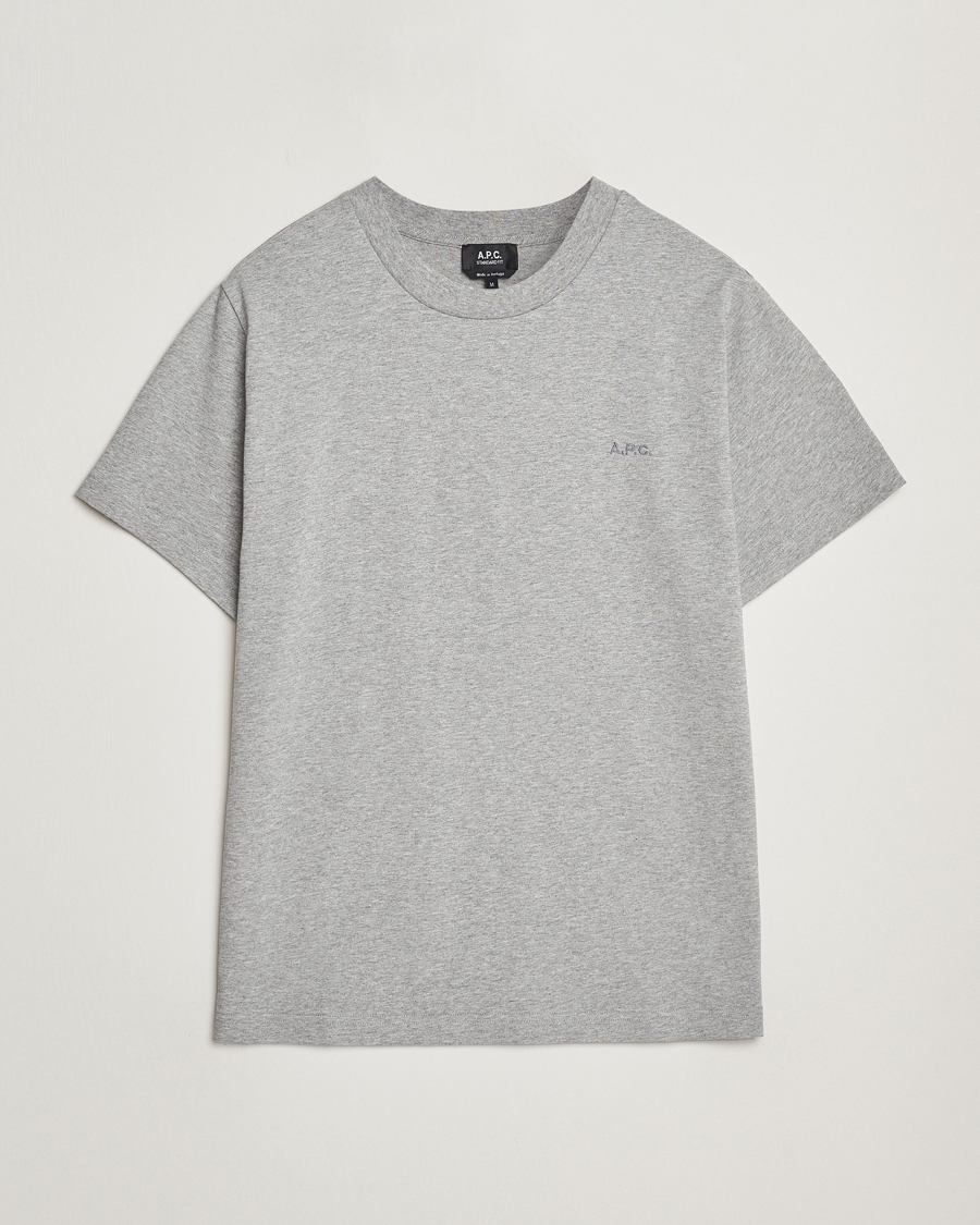 Heren | T-shirts | A.P.C. | Embroidered APC T-Shirt Heather Grey