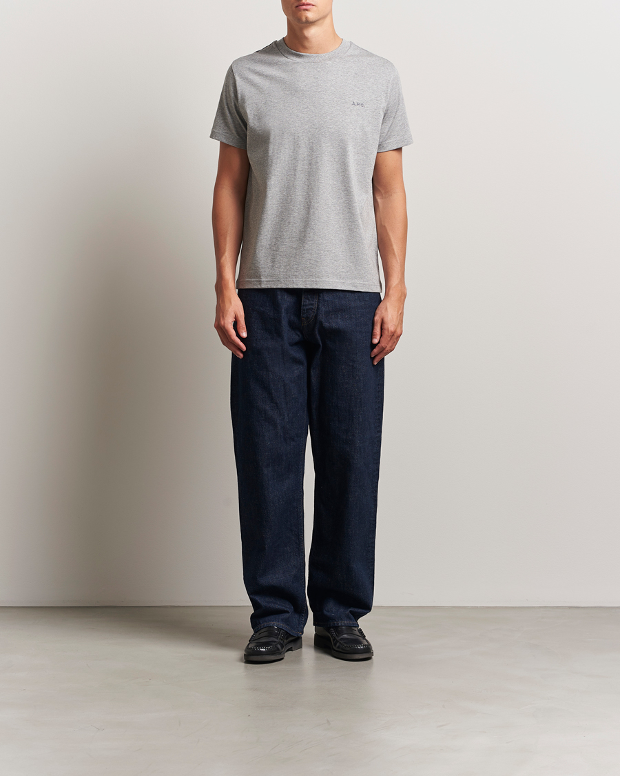 Heren | T-shirts | A.P.C. | Embroidered APC T-Shirt Heather Grey