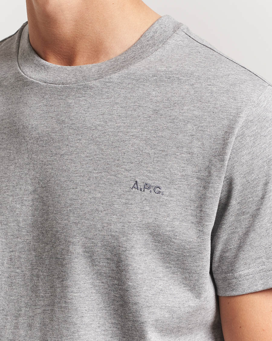 Heren | T-shirts | A.P.C. | Embroidered APC T-Shirt Heather Grey