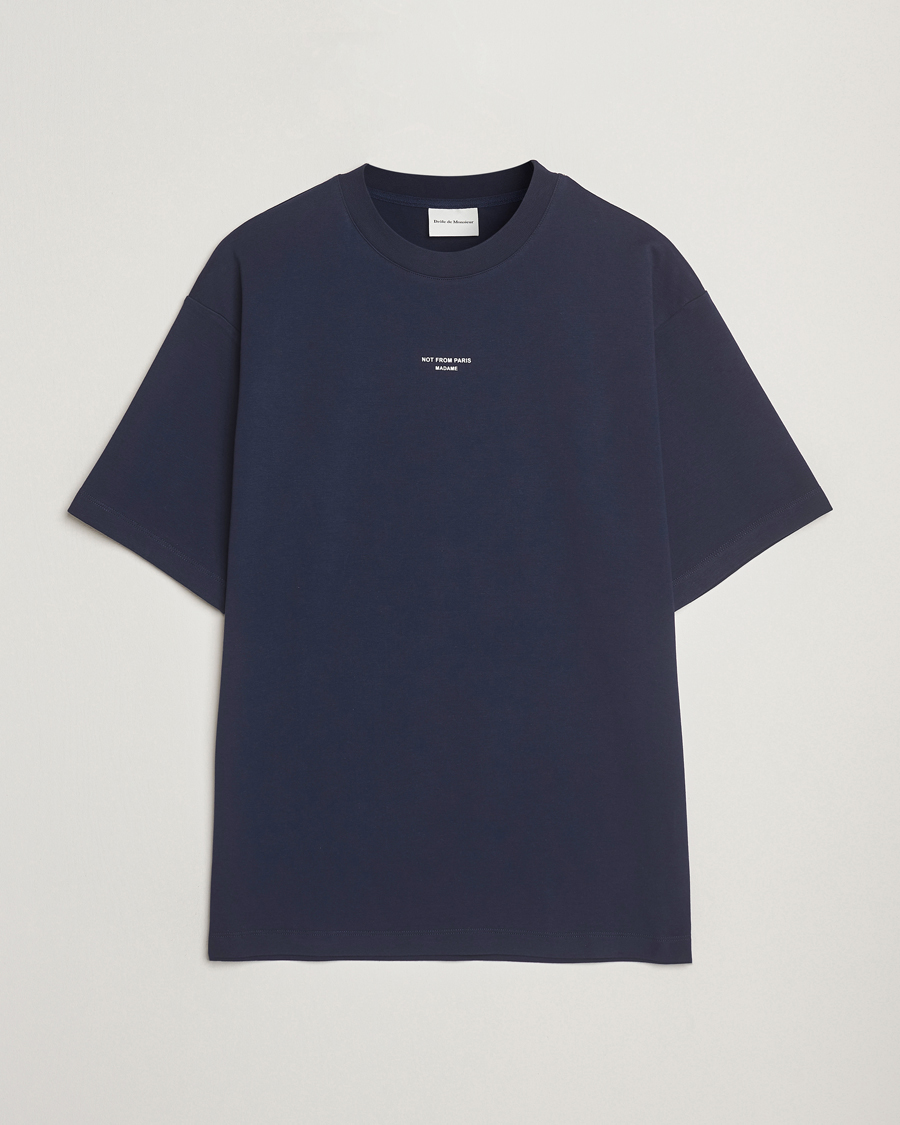Heren | T-shirts | Drôle de Monsieur | Classic Slogan T-Shirt Navy