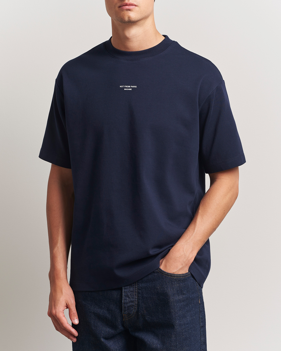 Heren | T-shirts | Drôle de Monsieur | Classic Slogan T-Shirt Navy