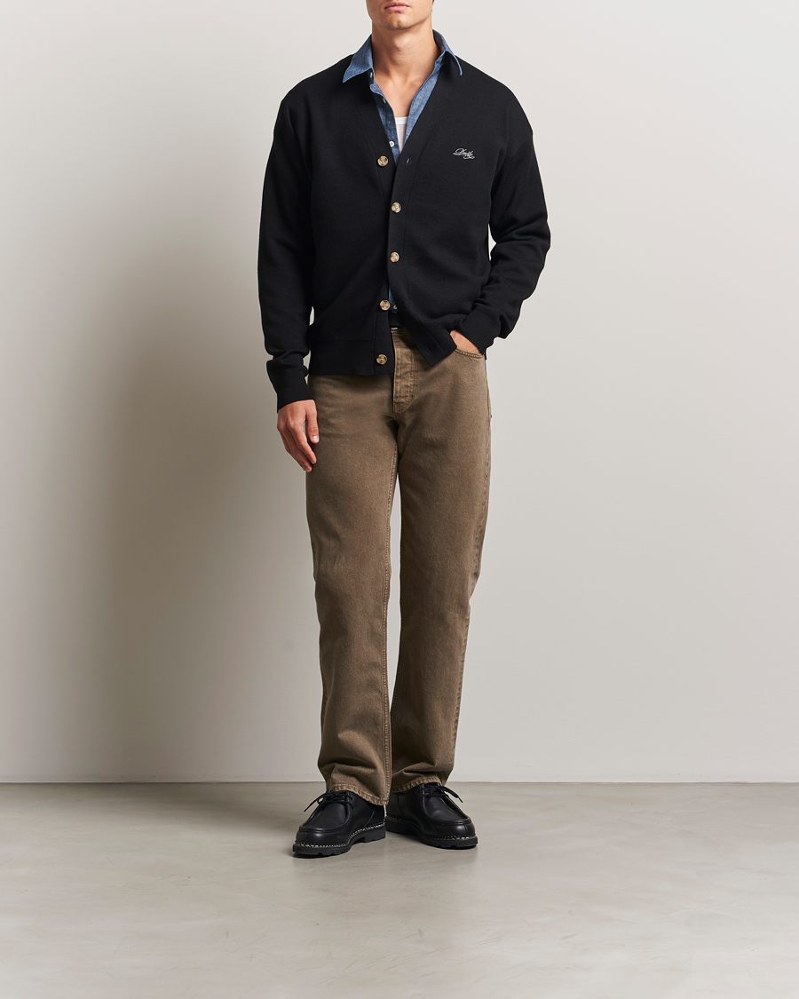 Heren | Truien | Drôle de Monsieur | Merino Knitted Cardigan Black