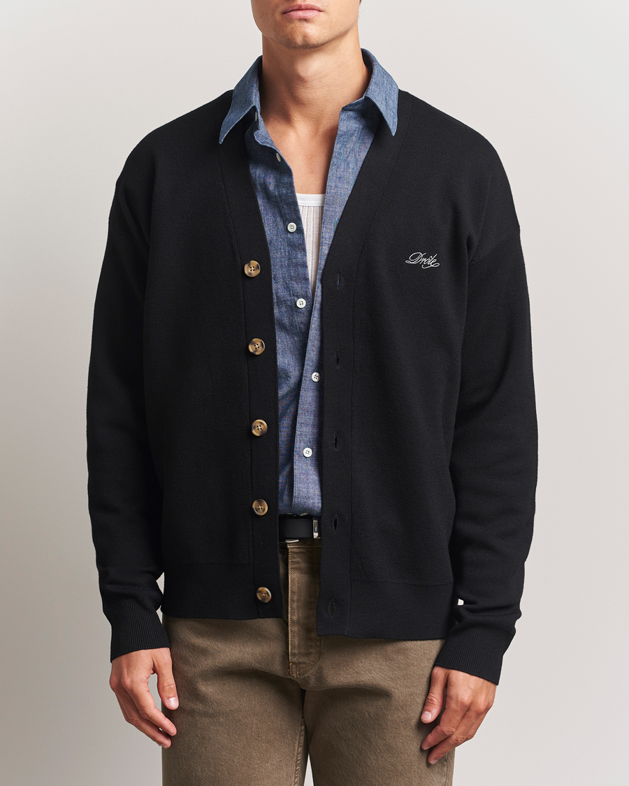 Heren | Truien | Drôle de Monsieur | Merino Knitted Cardigan Black