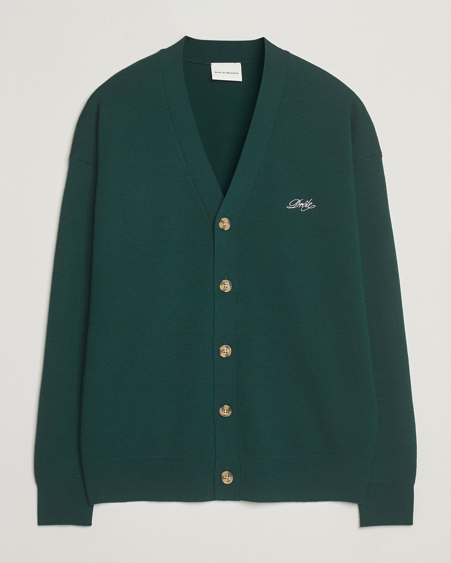 Heren | Truien | Drôle de Monsieur | Merino Knitted Cardigan Dark Green