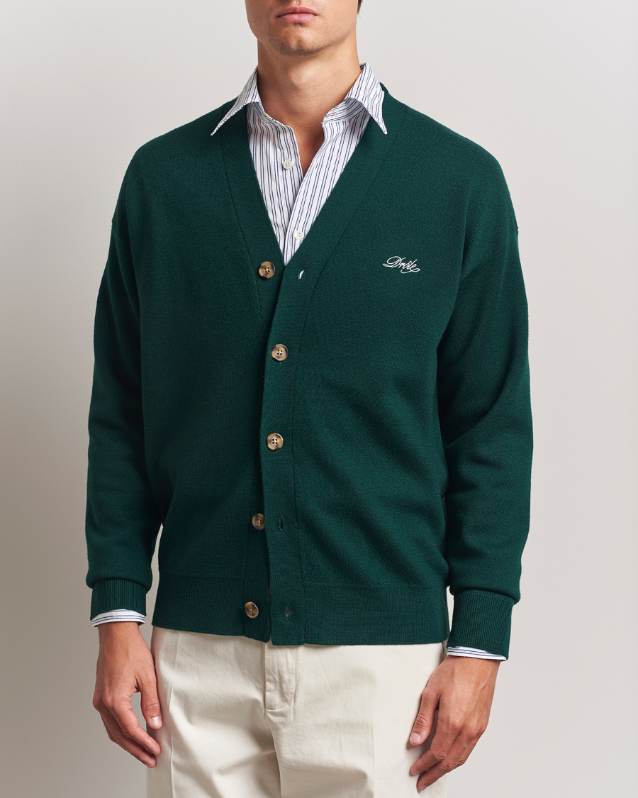 Heren | Truien | Drôle de Monsieur | Merino Knitted Cardigan Dark Green