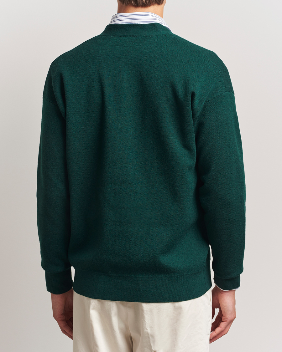 Heren | Truien | Drôle de Monsieur | Merino Knitted Cardigan Dark Green
